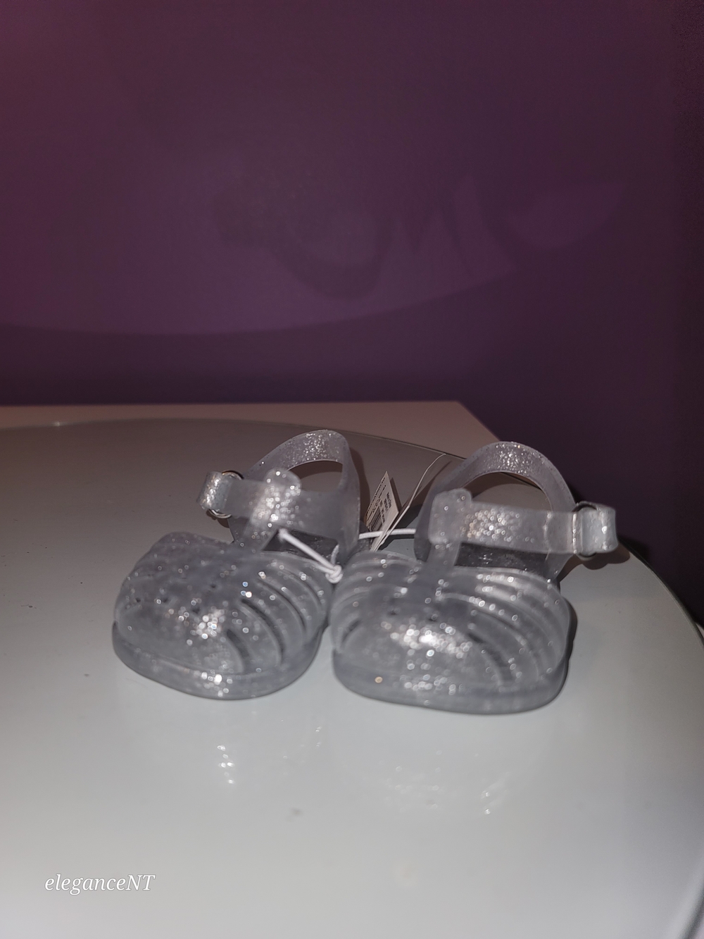Old Navy Blue Water Shoes & Silver Glitter Jelly Sandals Sz: 0 To 3 Months NWT - Picture 5 of 9